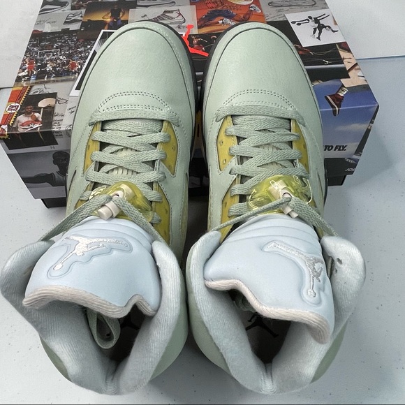 Air Jordan 5 Retro Mens Size 10 Jade Horizon Sneakers Basketball Shoes - Picture 7 of 10